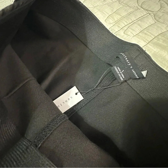 NWT Anthropologie Sanctuary L Plaid Leggings Gray Black Tan - Picture 4 of 9